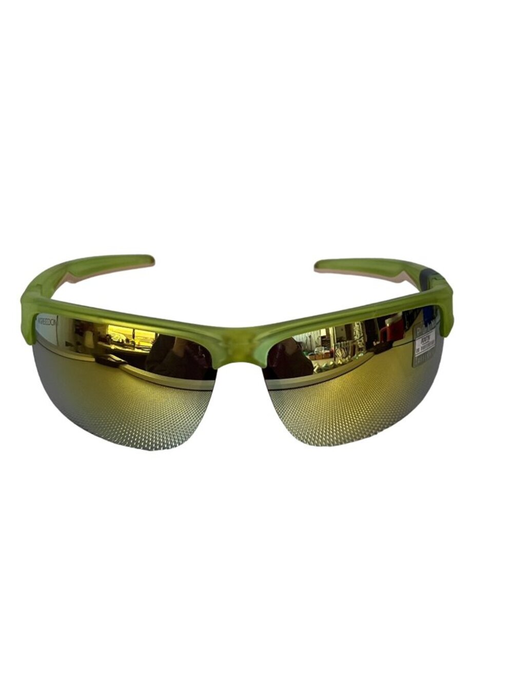 Kreedom Polycarbonate Sport Sunglasses UV Protection Green Peach Athleisure NEW